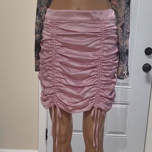 Sugar Thrillz Pink Ruched Skirt